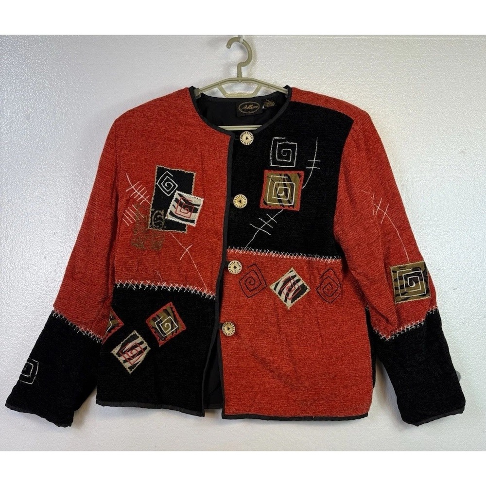 ALLURE BOUTIQUE Women's Size L Jacket Coat Tapestry Embroidered Multi Color
